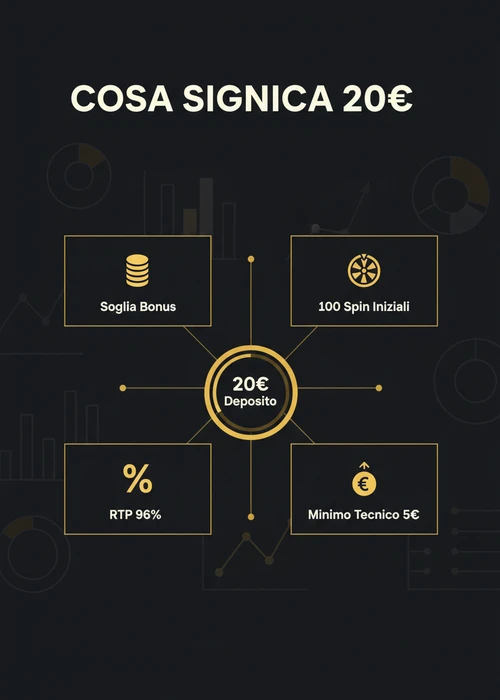 Grafico a barre che mostra i depositi minimi nei casinò online ADM con evidenziati i 20 euro