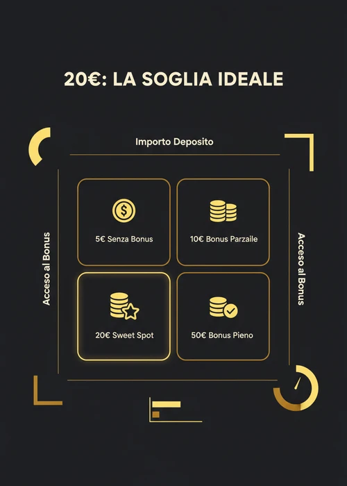 Una lista stilizzata di casinò online con il logo ADM, carte di credito e simboli di bonus